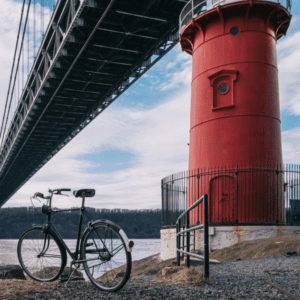 Bike lighthouse and bridge underpass