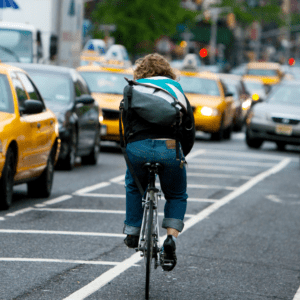 Person on a bike in New York City