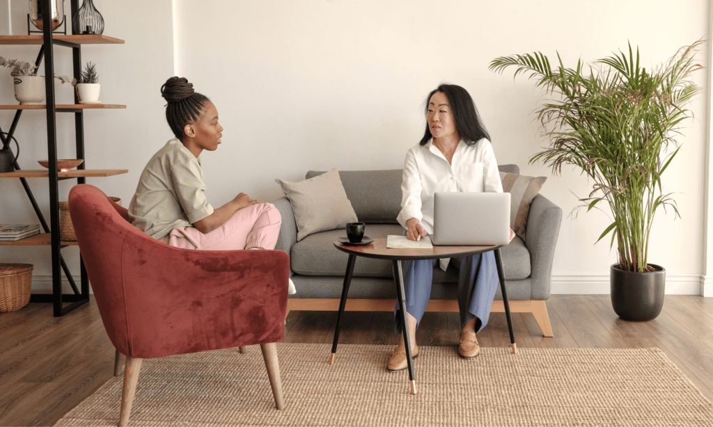 Two women during a psychotherapy session