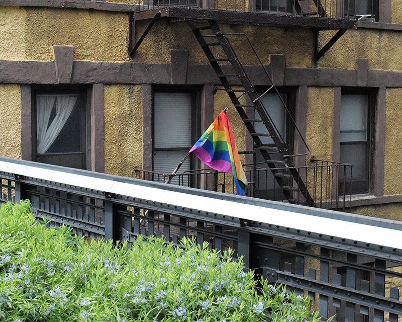 LGBTQIA+ flag in NYC; self-esteem therapy