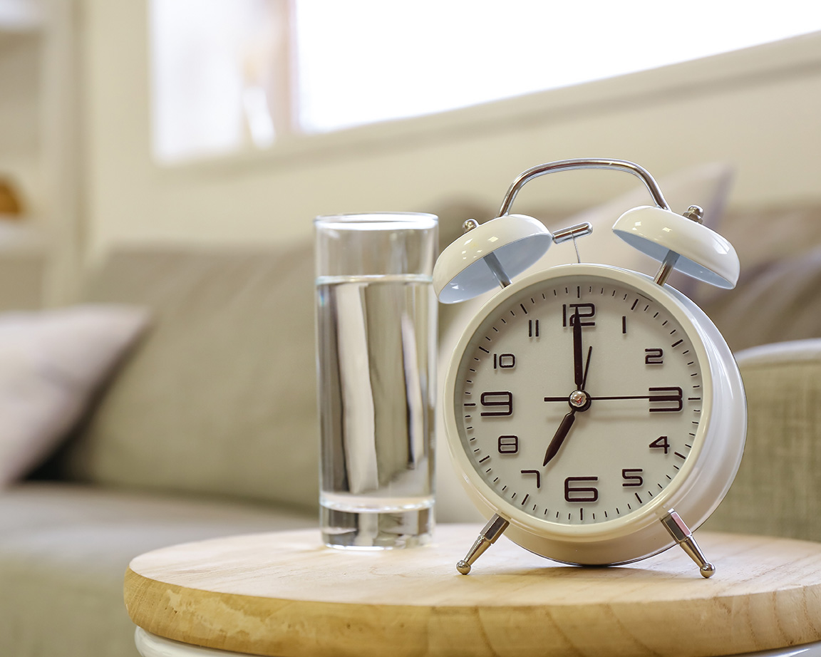 Water glass and clock for Disabilities and Chronic Conditions