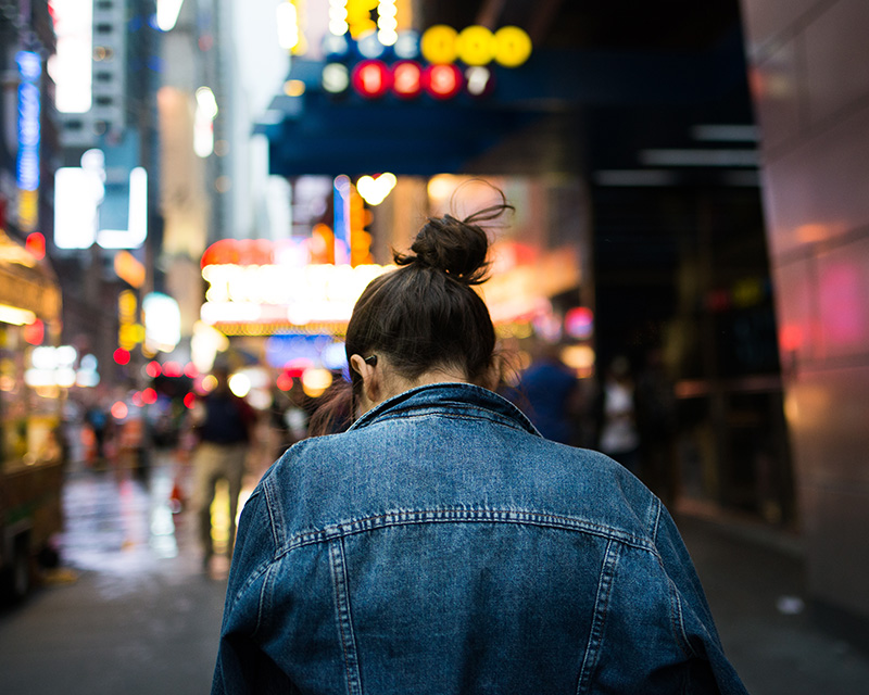 Woman in Times Square